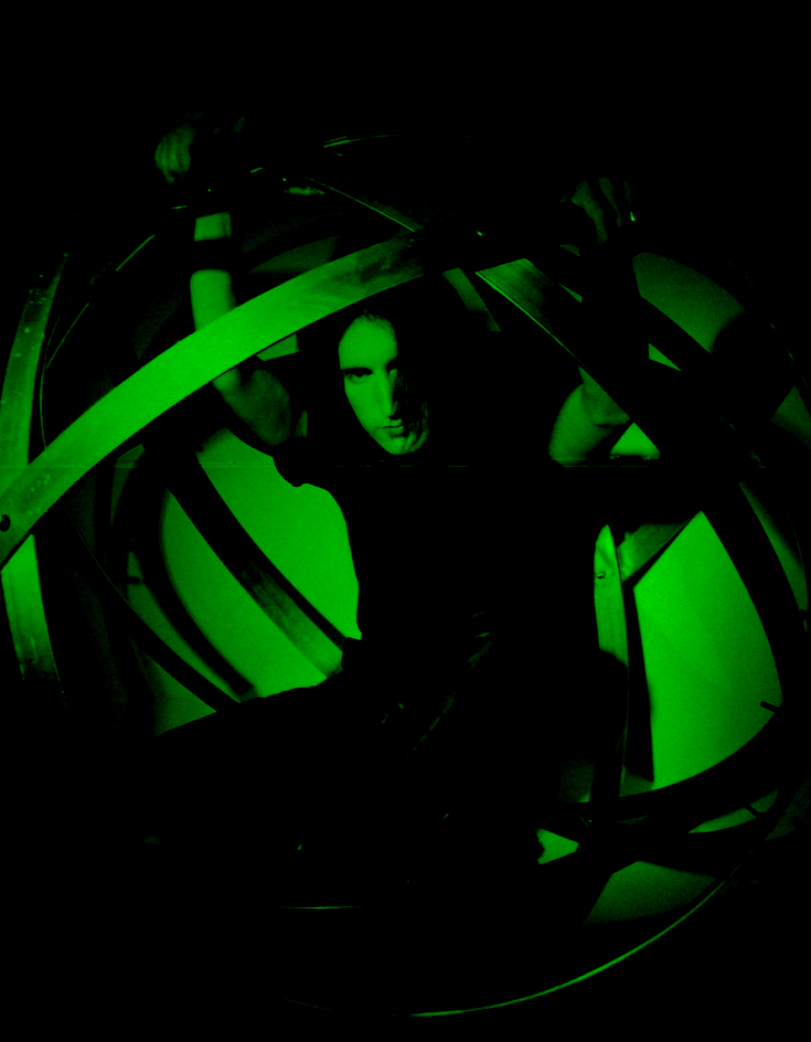 an image of trent reznor. it has been edited to match the other green graphics on this page.